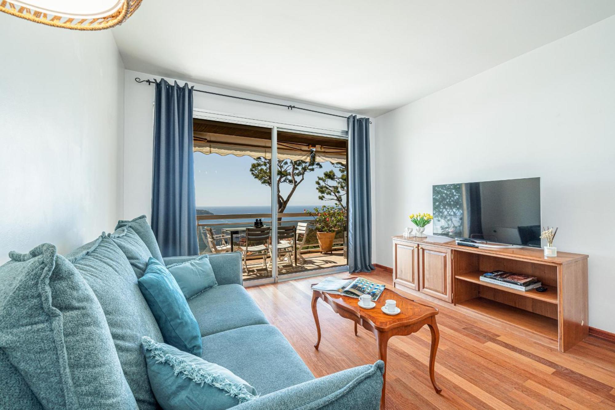 Extraordinary Sea View - 1 Bdr With Ac Apartment Вилафранк-сюр-Мер Екстериор снимка